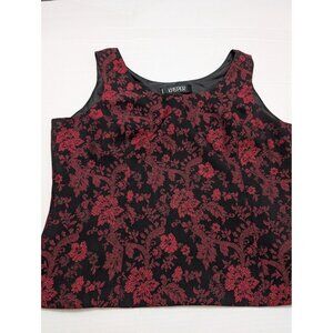 Kasper side zip 14 p Women's bodice style sleeveless red black flower Poly Rayon